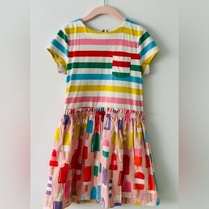 Short-sleeve Hotchpotch Dress. Multi-color.